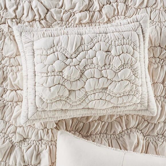 Anthropologie Brooke Heathered Jersey Cotton Shams Set of 2